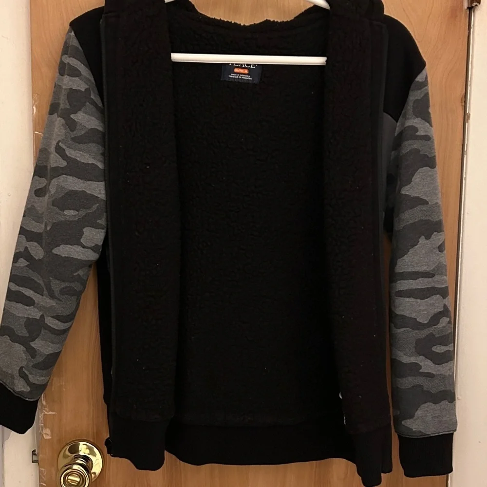 Black Hooded Fleece Jacket XL/TG 14